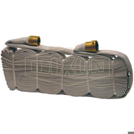 Dixon Folded Single Jacket Rack Hose, 1-1/2 in, NST NH, 100 ft L, 225 psi Working, Brass, Domestic R515100CBF/F